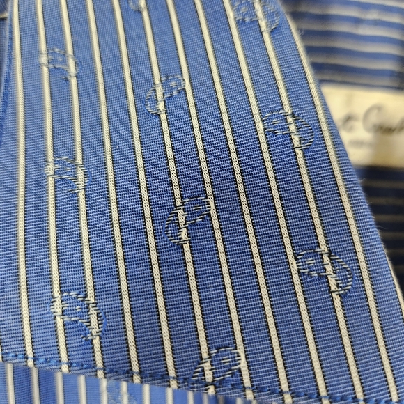 Robert graham blue striped paisley long sleeve cuff shirt sz s (42)16.5 - Picture 4 of 15